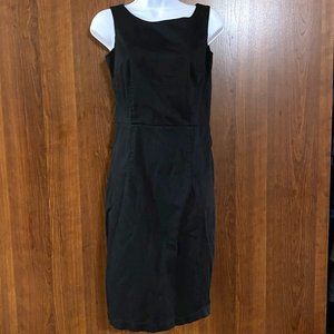 Zip back Sheath Black Dress Sleeveless